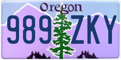 OR license plate 989ZKY