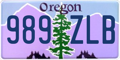 OR license plate 989ZLB