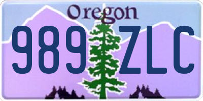 OR license plate 989ZLC