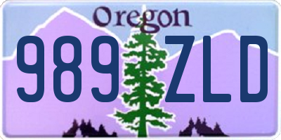 OR license plate 989ZLD