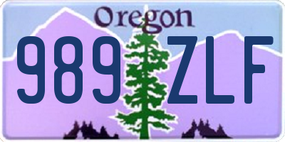OR license plate 989ZLF