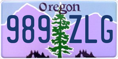 OR license plate 989ZLG