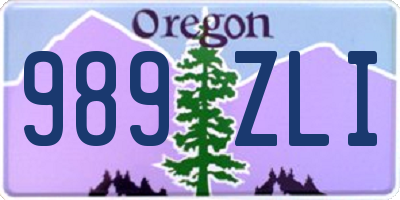 OR license plate 989ZLI