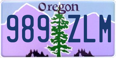 OR license plate 989ZLM