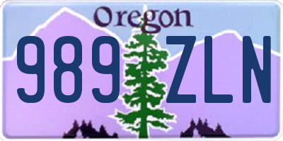 OR license plate 989ZLN
