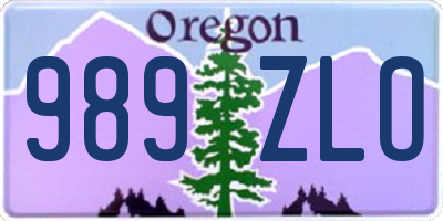 OR license plate 989ZLO