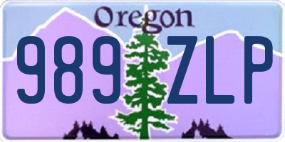 OR license plate 989ZLP