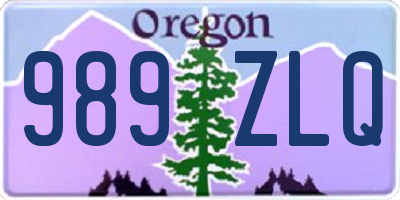 OR license plate 989ZLQ