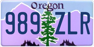OR license plate 989ZLR