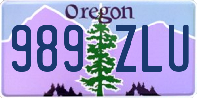 OR license plate 989ZLU