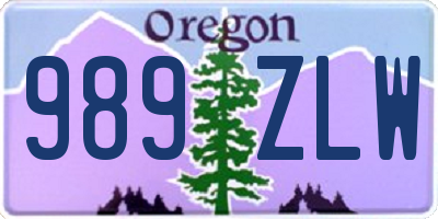 OR license plate 989ZLW