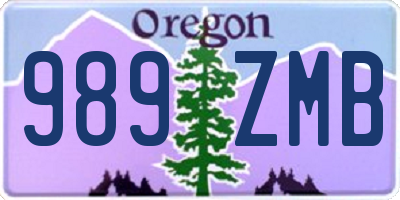OR license plate 989ZMB