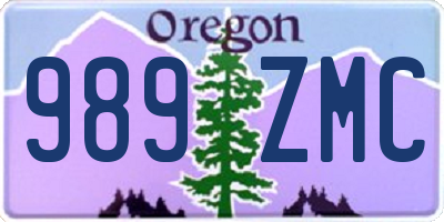 OR license plate 989ZMC