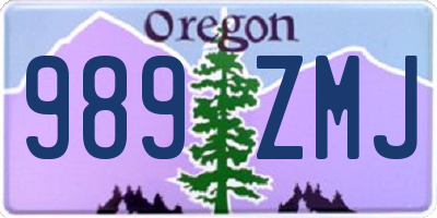 OR license plate 989ZMJ