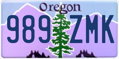 OR license plate 989ZMK