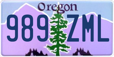 OR license plate 989ZML