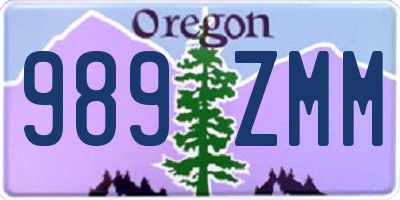 OR license plate 989ZMM