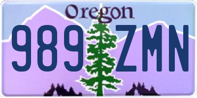OR license plate 989ZMN