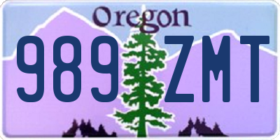 OR license plate 989ZMT