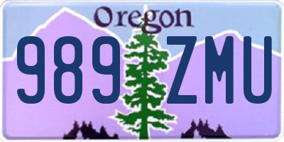 OR license plate 989ZMU