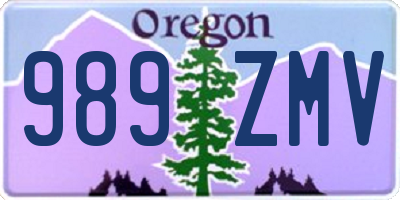 OR license plate 989ZMV