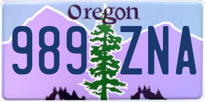 OR license plate 989ZNA