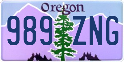OR license plate 989ZNG