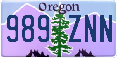 OR license plate 989ZNN