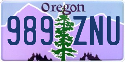 OR license plate 989ZNU