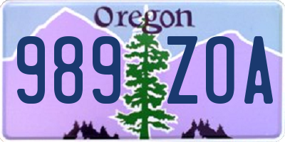 OR license plate 989ZOA