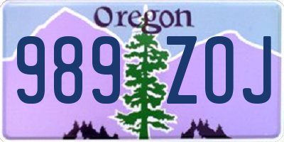 OR license plate 989ZOJ