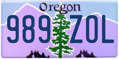 OR license plate 989ZOL