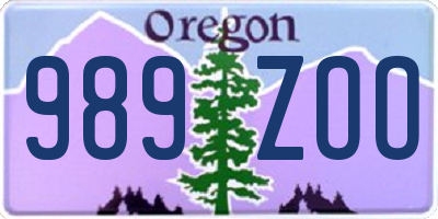 OR license plate 989ZOO