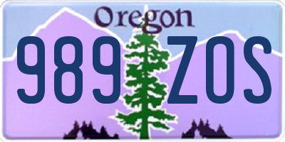 OR license plate 989ZOS