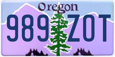 OR license plate 989ZOT