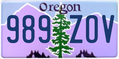 OR license plate 989ZOV