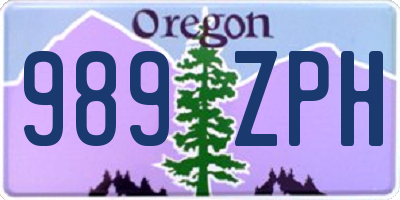 OR license plate 989ZPH
