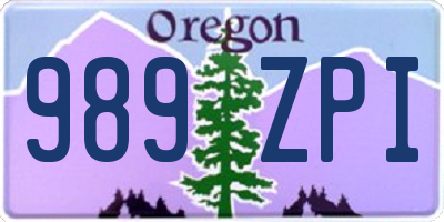 OR license plate 989ZPI