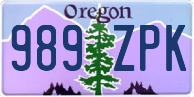 OR license plate 989ZPK