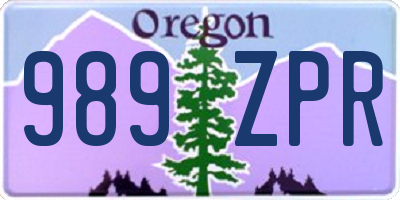 OR license plate 989ZPR