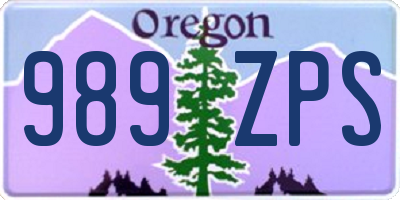 OR license plate 989ZPS