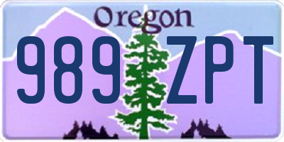 OR license plate 989ZPT