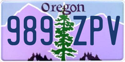 OR license plate 989ZPV