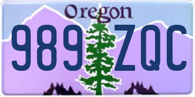 OR license plate 989ZQC