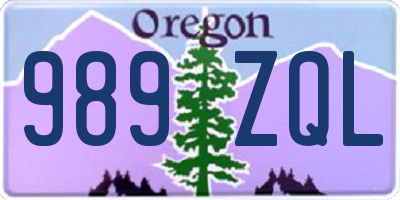 OR license plate 989ZQL