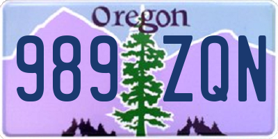 OR license plate 989ZQN