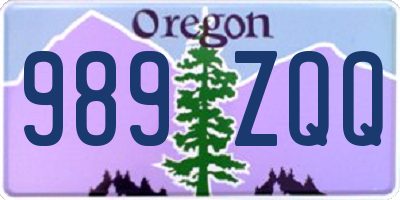 OR license plate 989ZQQ