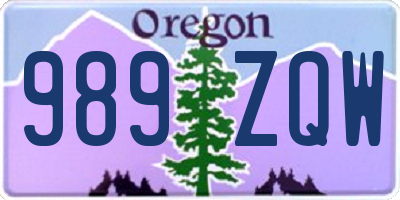 OR license plate 989ZQW