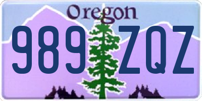 OR license plate 989ZQZ