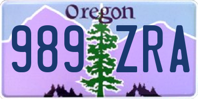 OR license plate 989ZRA